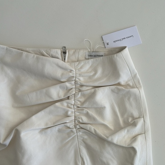 New white leather lovers and friends skirt with slit size S - Picture 7 of 12